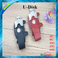 usb flash disk promotion,animal pig shape USB leather flash drive with key chain